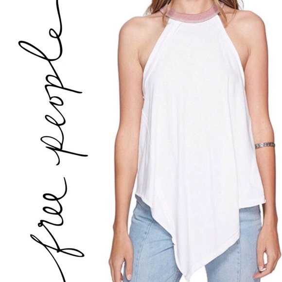 Free People Tops - SALE{Free People} White Halter Twin Peaks Tank Top